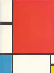 Composition with Red, Yellow and Blue (1930) by Piet Mondriaan.